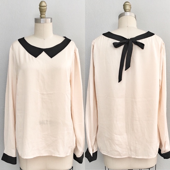 Forever 21 Tops - Faux collar tie back retro blouse